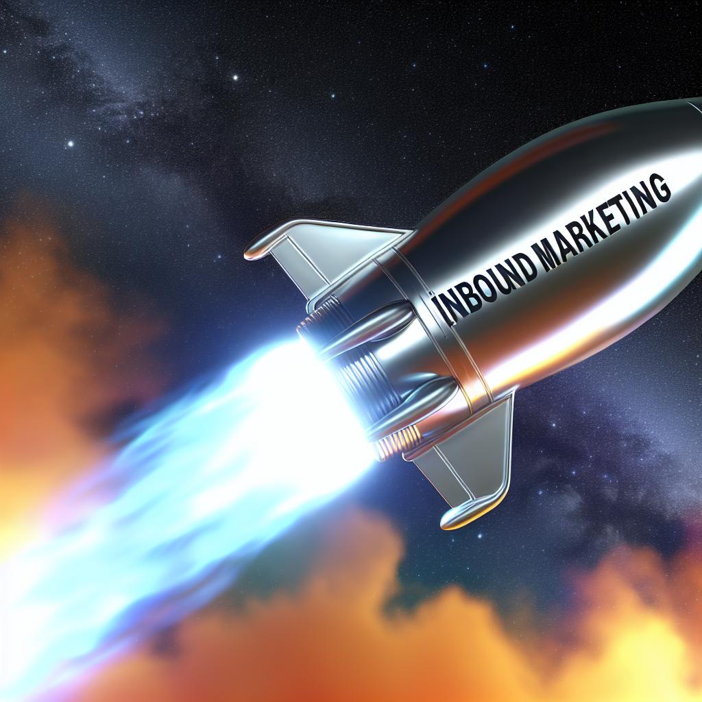 A rocket launching into space with the words 